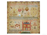 Buy Silk on Linen Needlework Sampler, circa 1836 at AllPosters.com