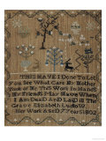 Buy Silk-On-Linen Needlework Sampler, Dated 1802 at AllPosters.com
