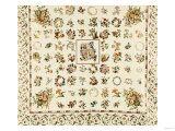 A Pieced and Appliqued Cotton Quilted Coverlet, American, 1844