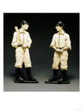 Pair of Painted Cast Iron Baseball Player Andirons, American Late 19th/Early 20th Century