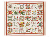 Pieced, Appliqued and Trapunto Cotton Quilted Coverlet Made for Mary Wilkins, Baltimore, Dated 1846 Giclee Print