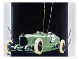 White Metal and Enamel Cigarette Case Depicting a Salmson Racing Car, circa 1920