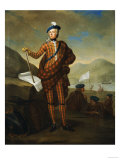 Buy Harlequin Portrait of Prince Charles Edward Stewart (1720-1788), in Red Tartan Coat, Breeches at AllPosters.com