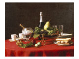 Buy A Bowl of Fruit and a Bottle of Champagne, 19th Century at AllPosters.com