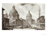 Buy A View of Rome with the Two Churches of Santa Maria Di Loreto and the Church of Our Lady at AllPosters.com