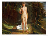 A Bather in a Wooded Landscape