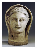 Etruscan Terracotta Votive Male Head, circa 4th-3rd Century BC