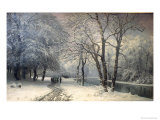 A Winter Landscape with Horses and Carts by a River, 1882