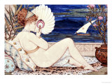 A Minton Earthenware Plaque of a Painted Female Nude, Dated 1872