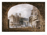 Buy From Under the Arch of St. Michel's Bridge, Paris, Dated 1805-1810 at AllPosters.com