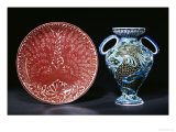 Buy Two Peacocks in Full Show, 1885-1892, and a "Persian" Two Handled Vase, 1888-1898 at AllPosters.com