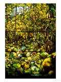 A Leaded Glass Window of a Woodland Scene
