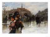 Buy A Street Scene with Elegant Ladies, Paris at AllPosters.com