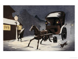 Buy Snowy Evening at Honcho Street, a Horse-Drawn Cart in the Snow at AllPosters.com
