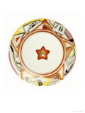 Buy Soviet Porcelain Propaganda Plate, Painted with a Red Star Enclosing a Hammer and a Plough, 1921 at AllPosters.com