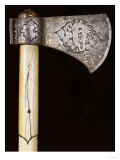 A Fine Persian Engraved and Damascened Steel Axe-Head (Tabarzin), 18th Century
