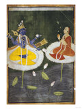 Krishna and Tadha Enthroned, Mankot or Bilaspur, circa 1700