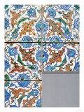 Five Iznik Polychrome Square Tiles, Late 16th Century