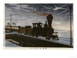Buy A Steam Locomotive in Hazy Moonlight at AllPosters.com