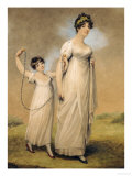 Buy Portrait of a Mother and Her Daughter, in White Dresses, the Daughter with a Skipping Rope at AllPosters.com