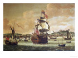 Charles II on Board a Two Decker Man-O-War off Dover