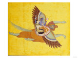 Vishnu and Lakshmi on Garuda Bundi, circa 1700