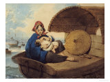 A Tanka Woman with Her Child on a Boat