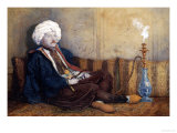 Portrait of Sir Thomas Phillips in Eastern Costume, Reclining with a Hookah