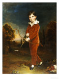 Buy Portrait of a Young Boy in a Red Suit, Holding a Bow and Arrow at AllPosters.com