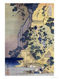 Travellers Climbing Up a Steep Hill to Pay Homage to a Kannon Shrine in a Cave by the Waterfall