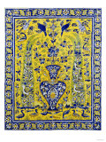 A Qajar Cuerda Seca Tile Panel