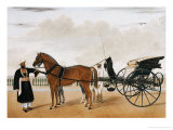 Buy A Nawab Standing by His Horse Drawn Gharry or Carriage Attended by His Groom Bearing a Chauri at AllPosters.com