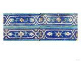 Four Timurid Cuerda Seca Pottery Tiles, 15th Century