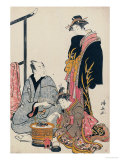 The Actor Matsumoto Koshiro IV Seated Holding a Pipe by a Brazier
