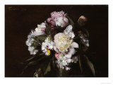 Buy Peonies, White Carnations and Roses, 1874 at AllPosters.com