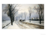 An Extensive Winter Landscape with a Horse and Cart, 1882
