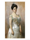Buy Portrait of a Lady, Standing in in a White Satin Dress at AllPosters.com