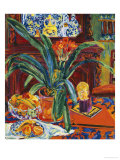 Buy Still Life with a Pot Plant, Fruit and a Small Sculpture, circa 1920 at AllPosters.com