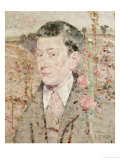 Buy A Portrait of a Boy, Bust Length, Wearing a Grey Suit and Pink Cravat, in a Summer Landscape, 1910 at AllPosters.com