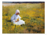 Buy A Young Girl Picking Flowers at AllPosters.com
