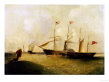 Buy The Great Western, Designed by Brunel, Passing Bishops Rock Lighthouse, circa 1838 at AllPosters.com
