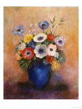 Bouquet of Flowers in a Blue Vase