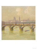 Buy Waterloo Bridge and Hungerford Bridge with the Houses of Parliament Beyond, 1916 at AllPosters.com