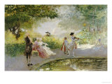 Buy Elegant Figures by an Ornamental Pond at AllPosters.com