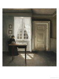 A Woman Sewing in an Interior