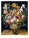 Buy Roses, Tulips, Narcissi, Irises and Other Flowers in a Sculpted Urn with Flowers at AllPosters.com