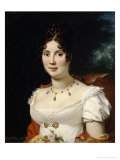 Buy Portrait of a Lady, Wearing a White Dress and a Red Cape and Holding a Posy of Flowers at AllPosters.com