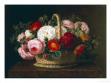 Buy Roses in a Basket on a Ledge, 1838 at AllPosters.com