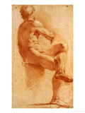 A Male Nude Seated with His Back Turned