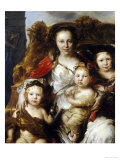 Buy A Pastoral Group Portrait of a Lady and Three Children Seated on a Gilded Throne at AllPosters.com